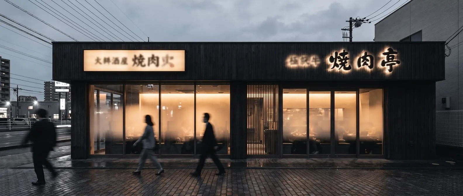 焼肉店の店舗外観